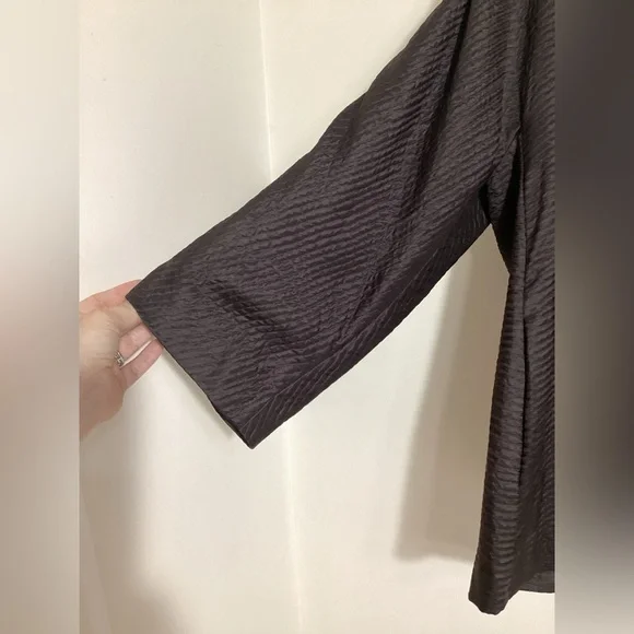 Eileen Fisher Silk Wool Crinkle Jacket Large - Picture 10 of 14